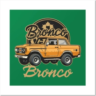 Retro 1987-1991 Ford Bronco w/Tires Posters and Art